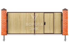 Деревянные распашные ворота 1500×2250 ЗМК-5266